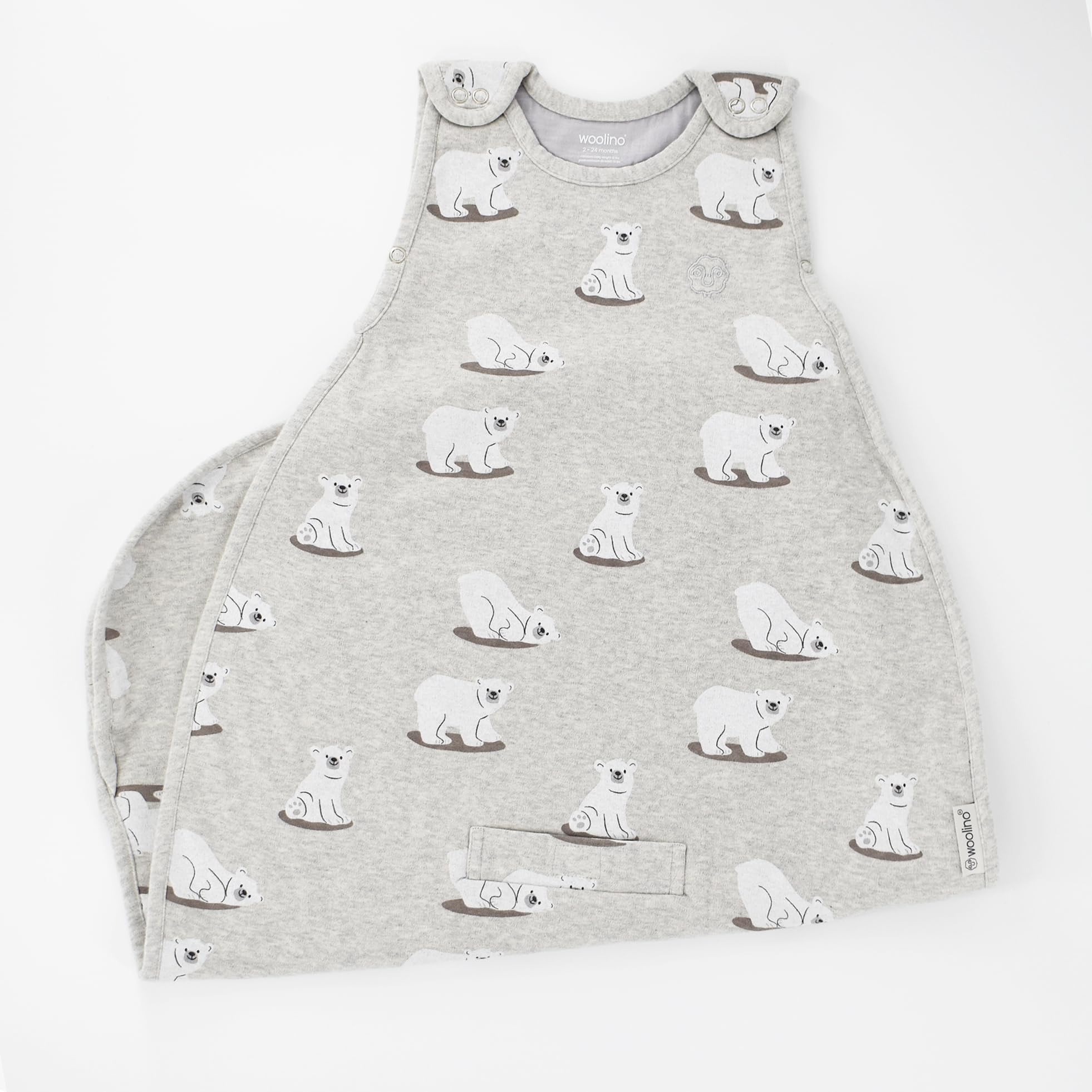 Woolino sleep sack two-way-zip design facilitates easy dressing and quick diaper changes