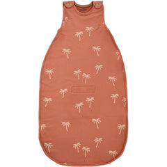 Woolino Sleep Sack Palms front view showing cozy year-round warmth for baby.