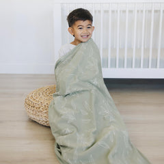 Woolino Toddler Blanket organic-cotton-outer close-up emphasizes chemical-free softness.