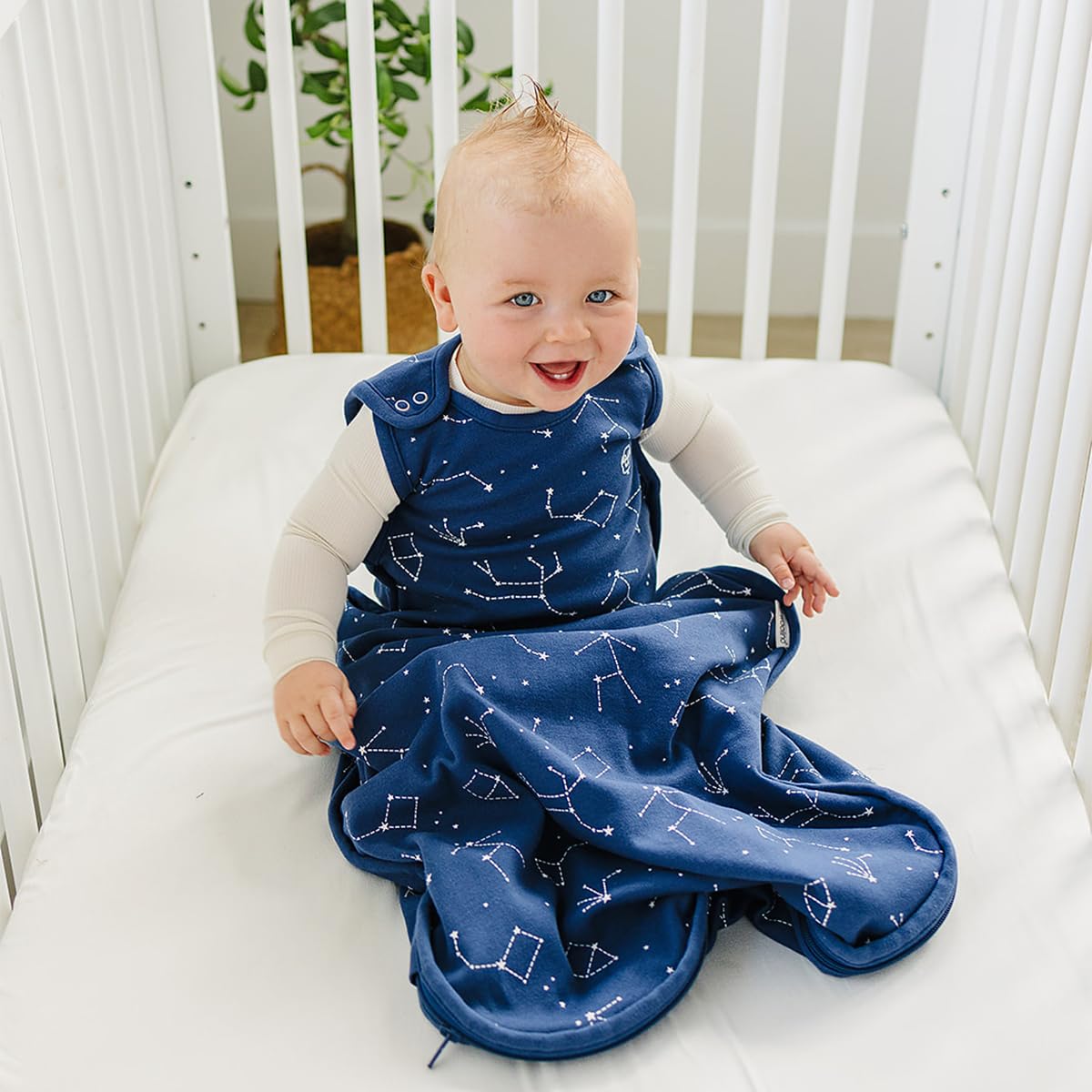 Woolino Toddler Sleeping Bag organic cotton blend feels soft and durable.
