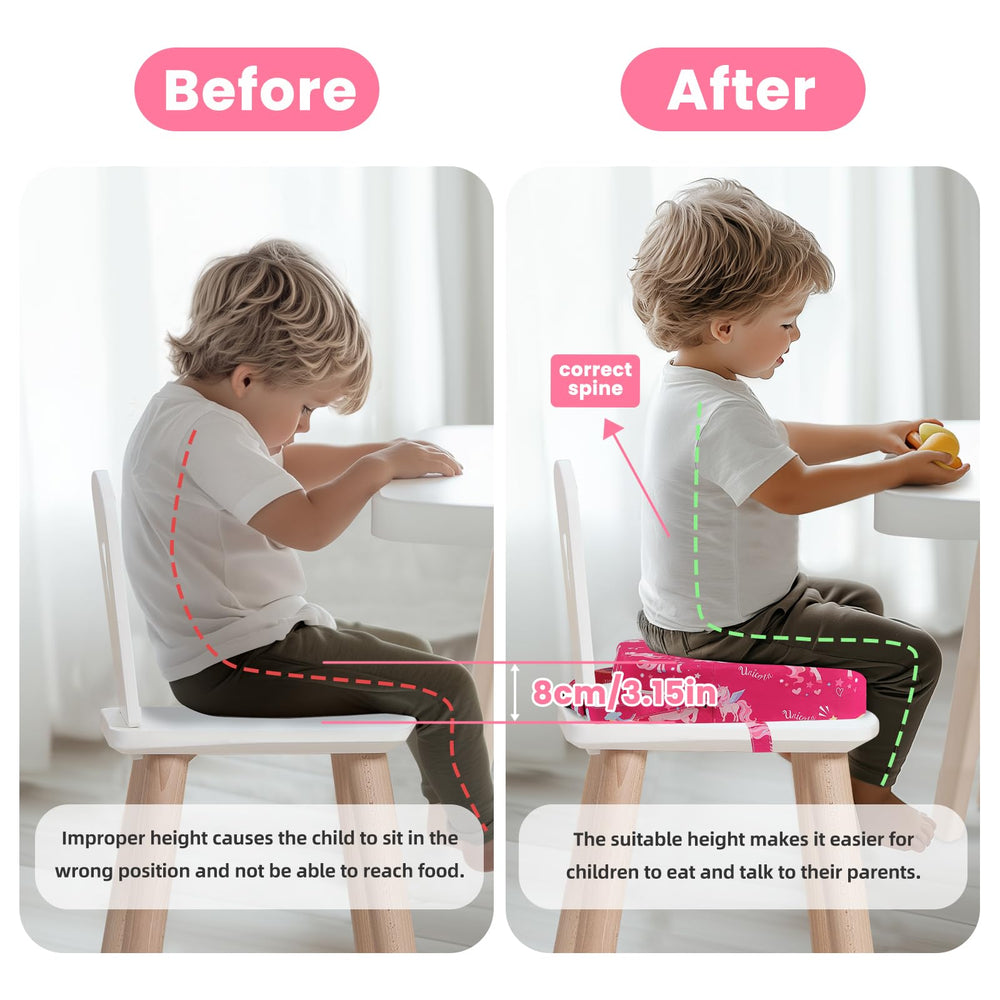Wooshwa portable booster seat for kids fits dining on the go.