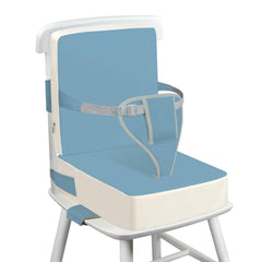 Wooshwa toddler booster seat blue on chair helps your child reach the table comfortably.