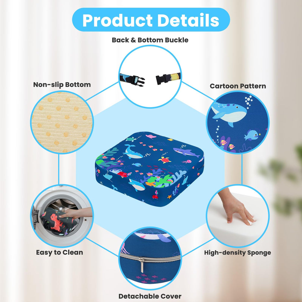 Wooshwa booster seat detachable washable cover makes quick cleaning easy after spills