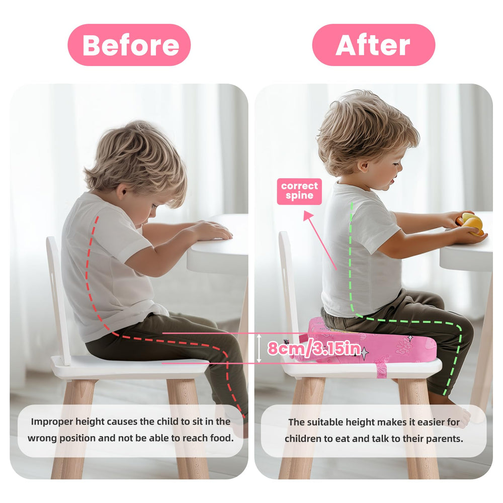 wooshwa Toddler Booster Seat non-slip base helps keep kids secure.