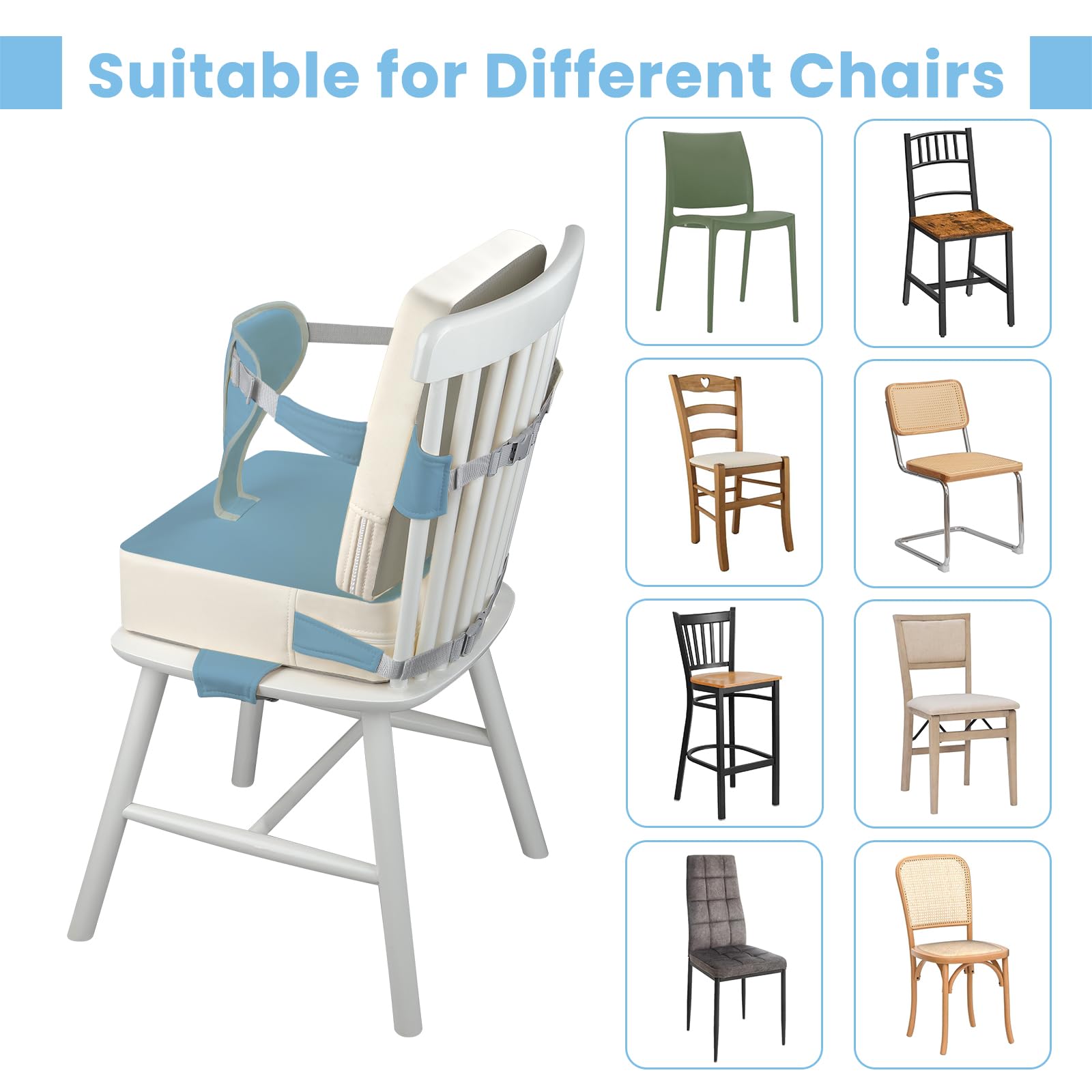 Wooshwa booster seat is lightweight and portable for dining out or travel.