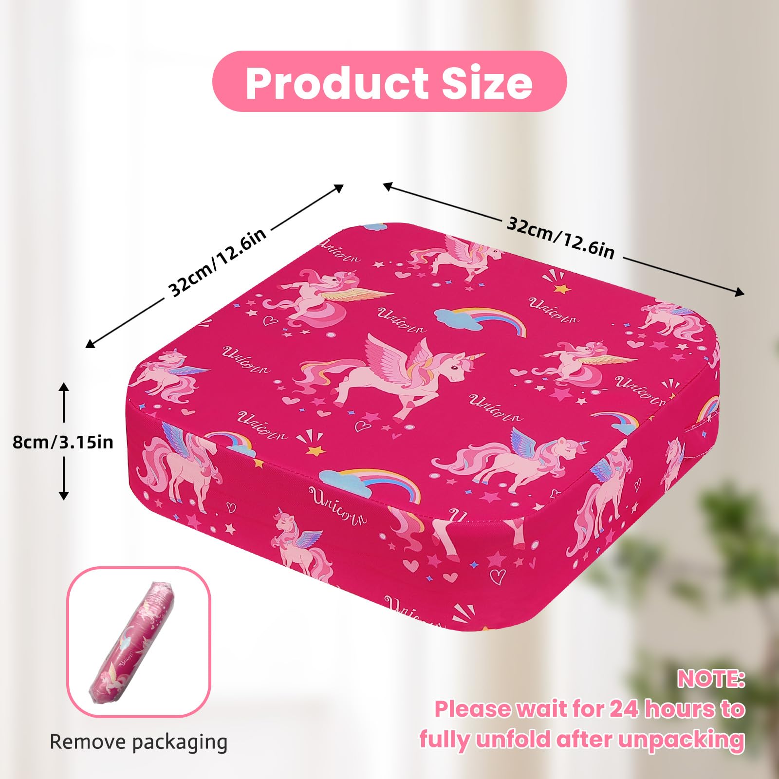 Wooshwa unicorn booster seat ideal for camping or dining out.