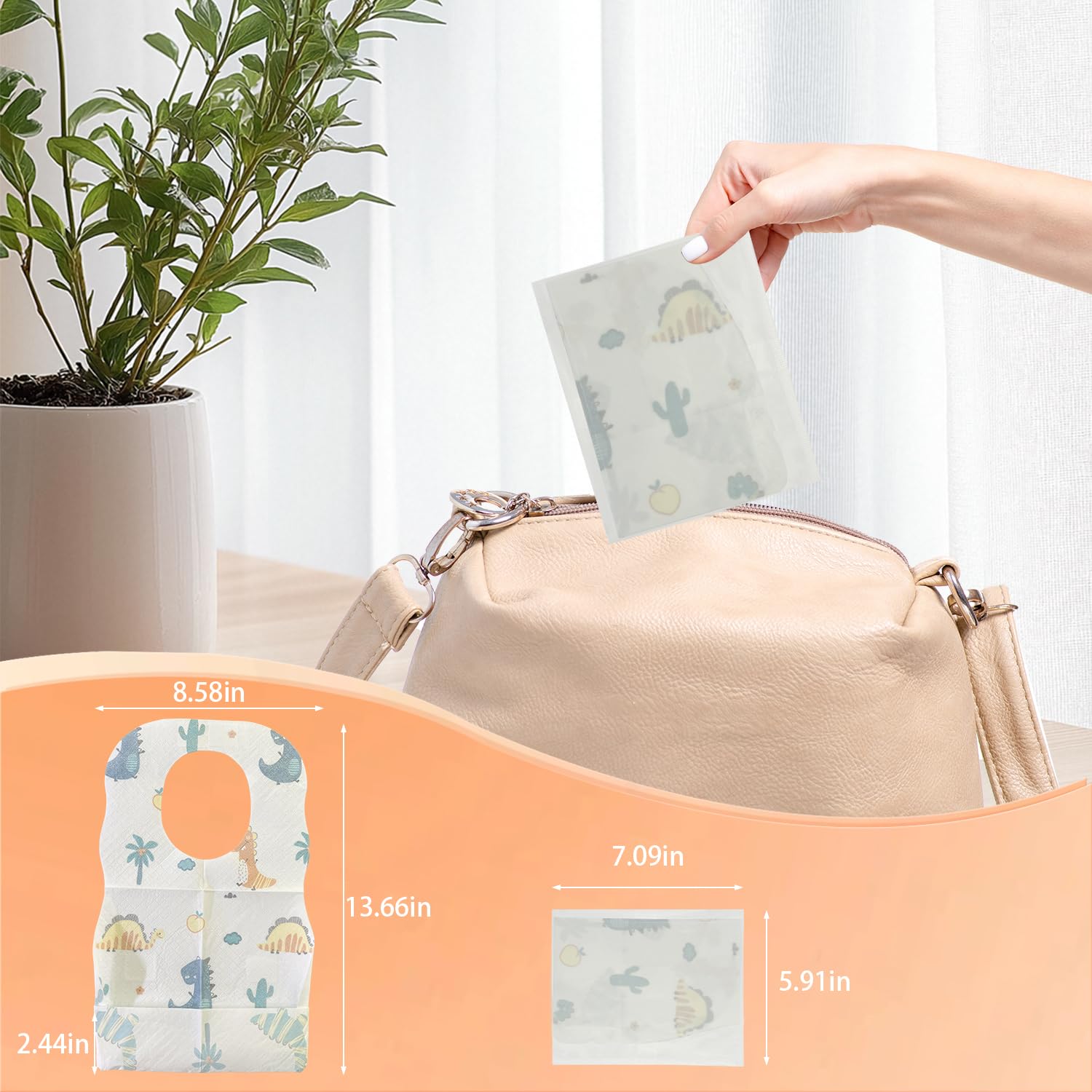 WOOWME disposable bibs promote mealtime simplicity with a mess-free routine.