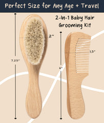 Worthies wooden comb for baby hair with smooth teeth to untangle fine hair safely.