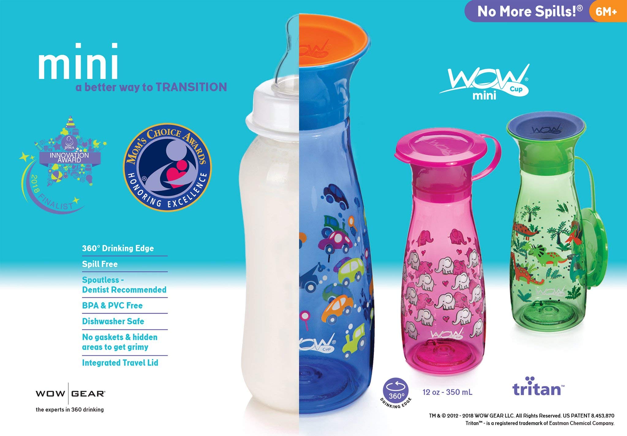 WOW GEAR WOW CUP MINI 360 Tritan bottle delivers durability and clarity