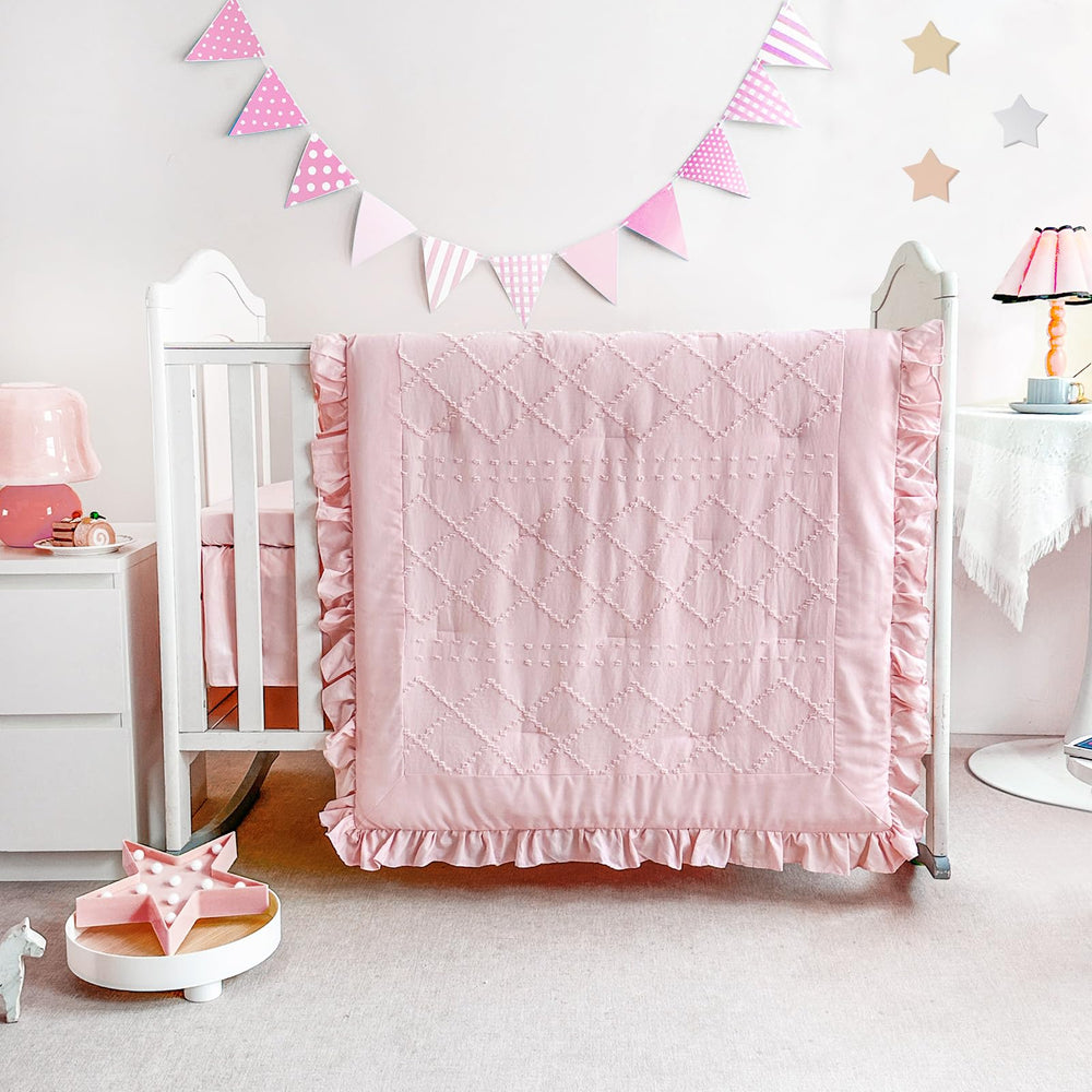 Wowelife comforter pink crib bedding provides cozy sleep for little ones