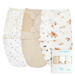 Wowelife baby swaddle yellow, snug 0-3 month wrap supports calm newborn sleep