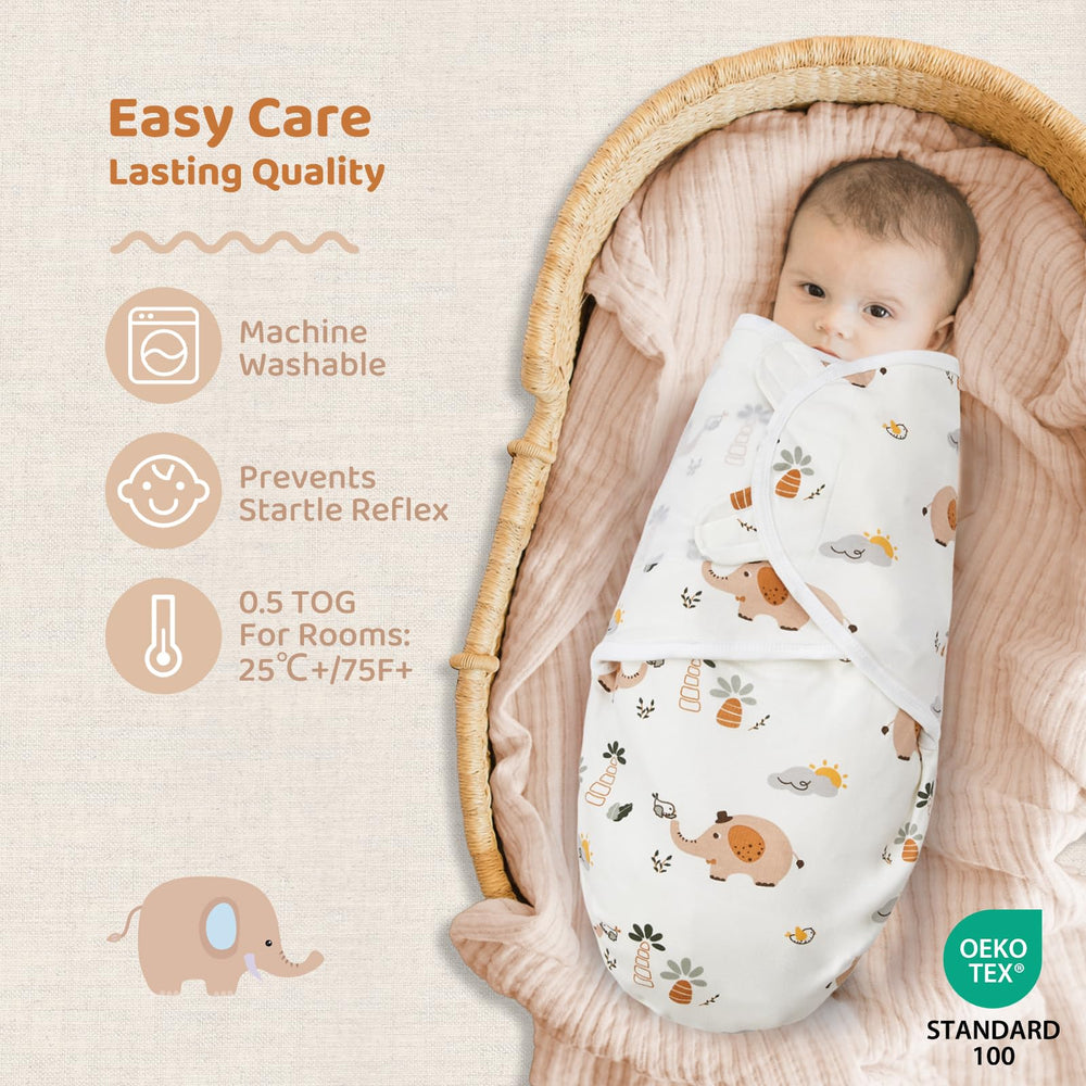 Wowelife yellow swaddle with double-sided cotton for soft, breathable comfort