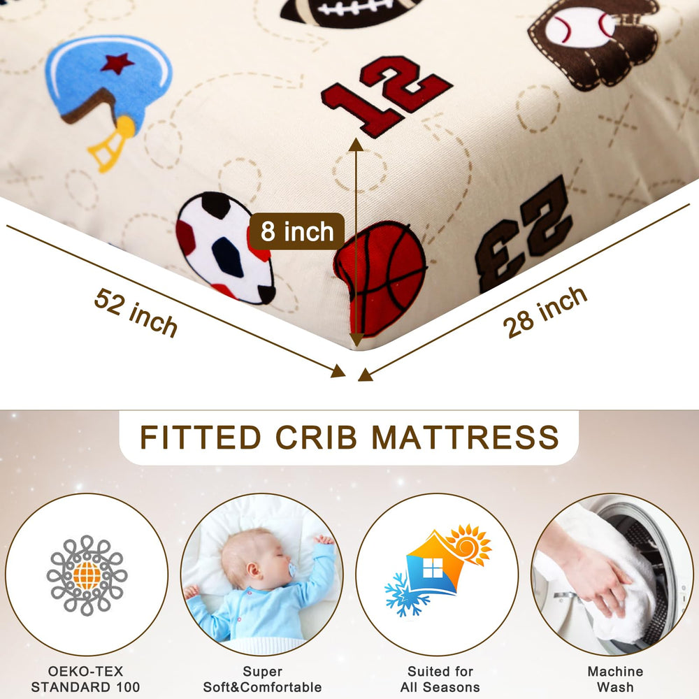 Wowelife baseball-themed nursery print enhances room decor and gender-friendly sleep space.