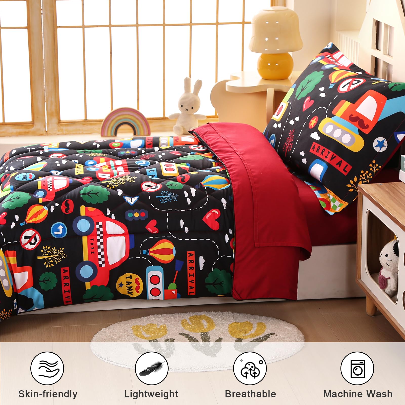 Wowelife care instructions for bedding show easy machine wash and low heat care.