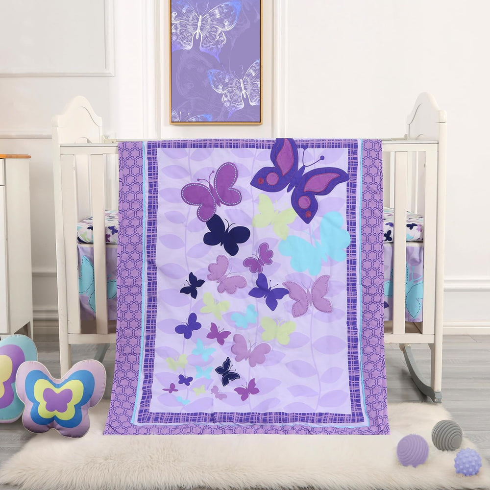Wowelife Butterfly mini crib bedding comforter with soft microfiber for cozy sleep