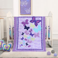 Wowelife Butterfly mini crib bedding comforter with soft microfiber for cozy sleep