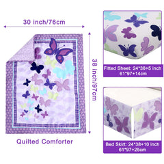 Wowelife butterfly mini crib bedding fitted sheet stays in place with elastic