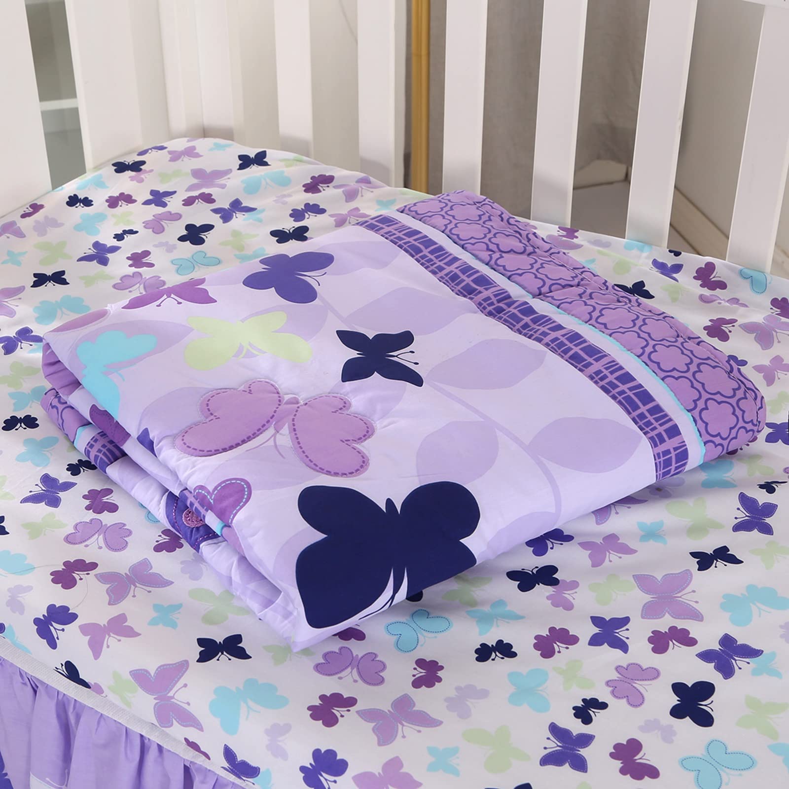 Wowelife butterfly mini crib bedding gift-ready packaging for baby showers