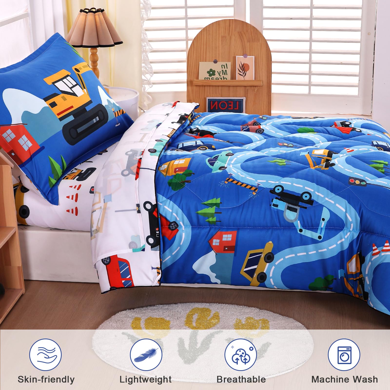 Wowelife Cars pillowcase; easy-care fabric for daily use.