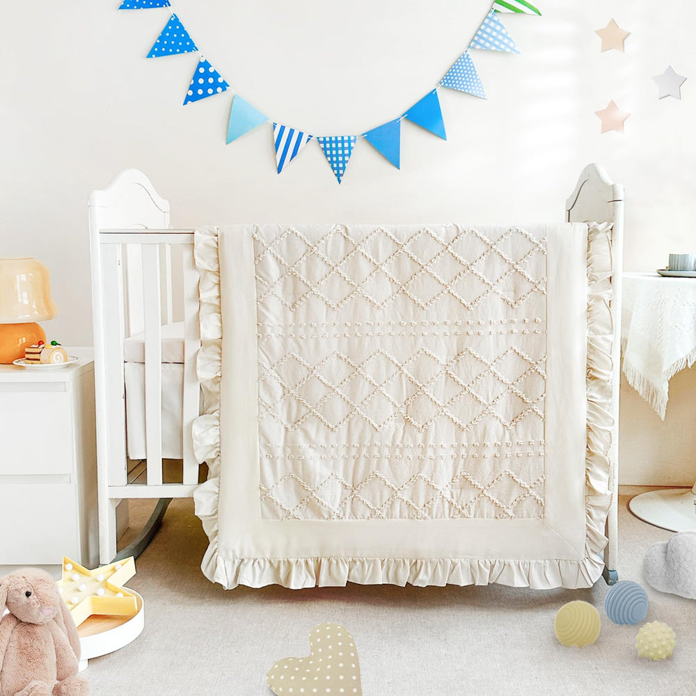 Wowelife crib bedding comforter in beige ideal for cozy newborn sleep
