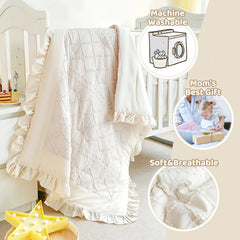 Wowelife crib skirt beige adds clean nursery foundation