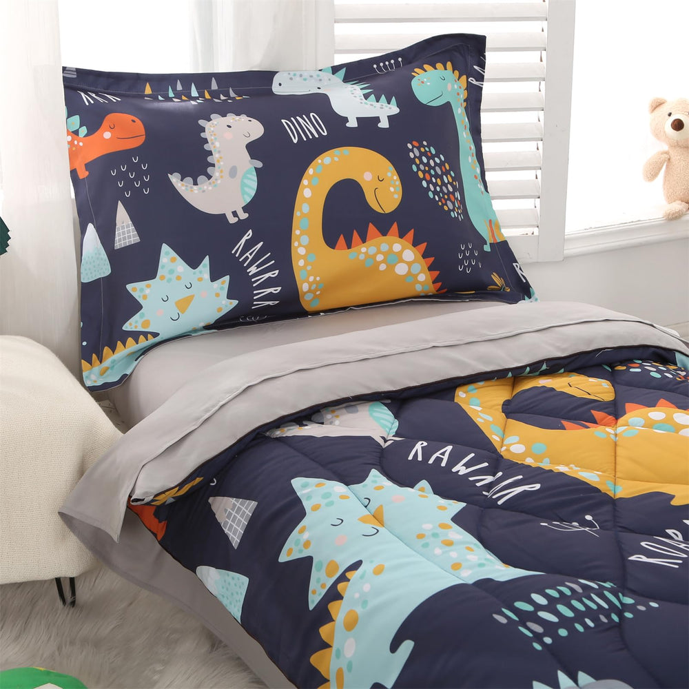 Wowelife dinosaur bedding scene promotes cozy bedtime ritual