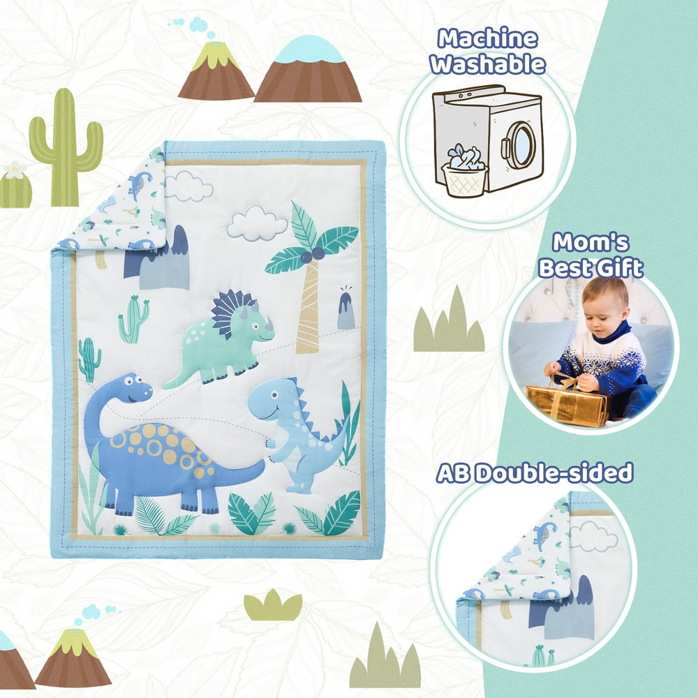 Wowelife sleep-ready crib set shows gentle colors for newborn relaxation.