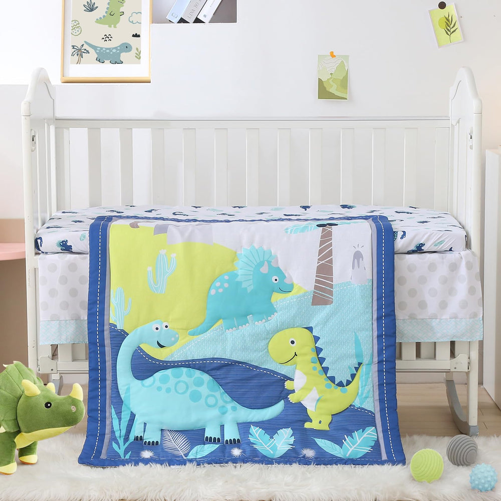 Wowelife dinosaur mini crib fitted sheet with elastic edge for snug fit