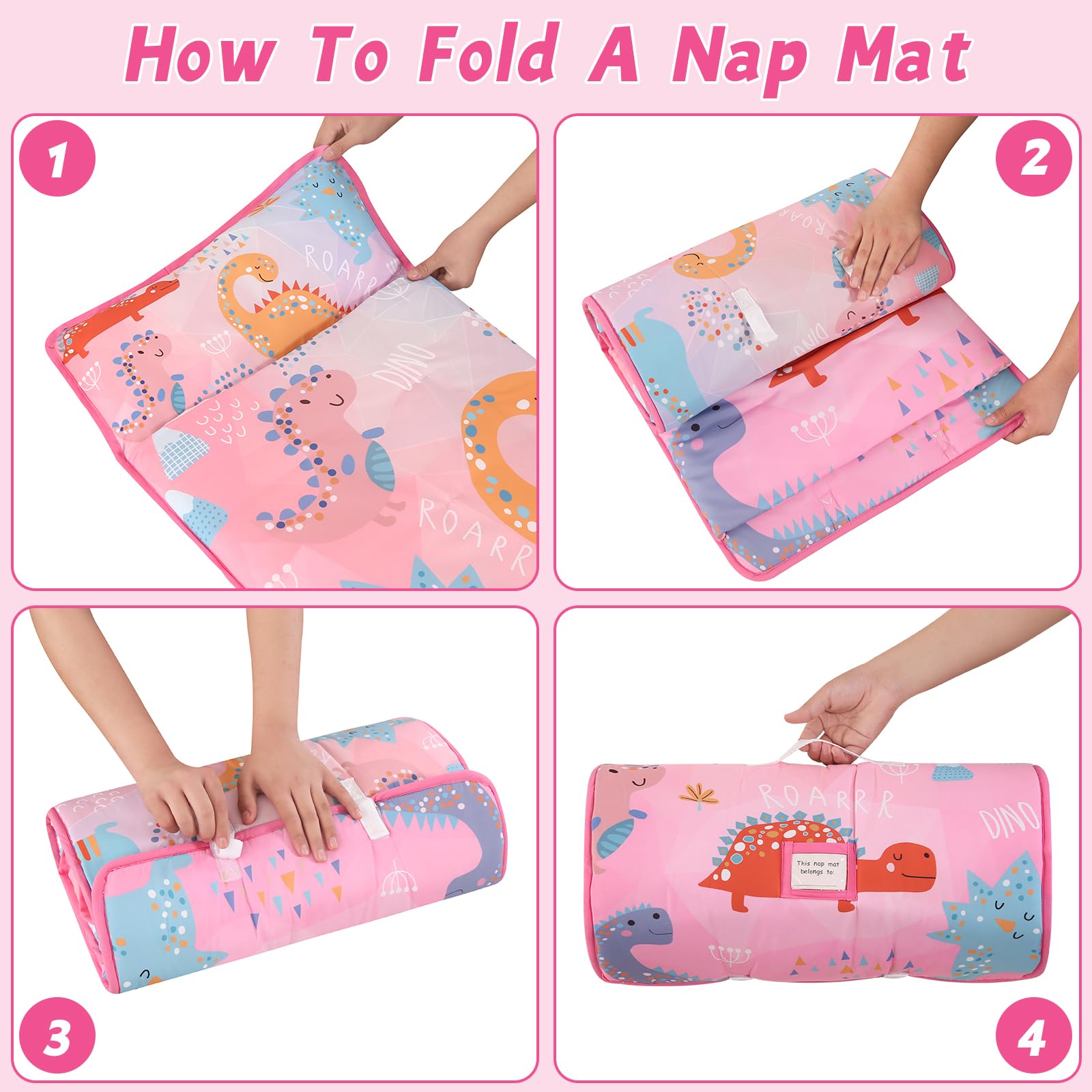 Wowelife nap mat carrying strap for secure transport by kids.