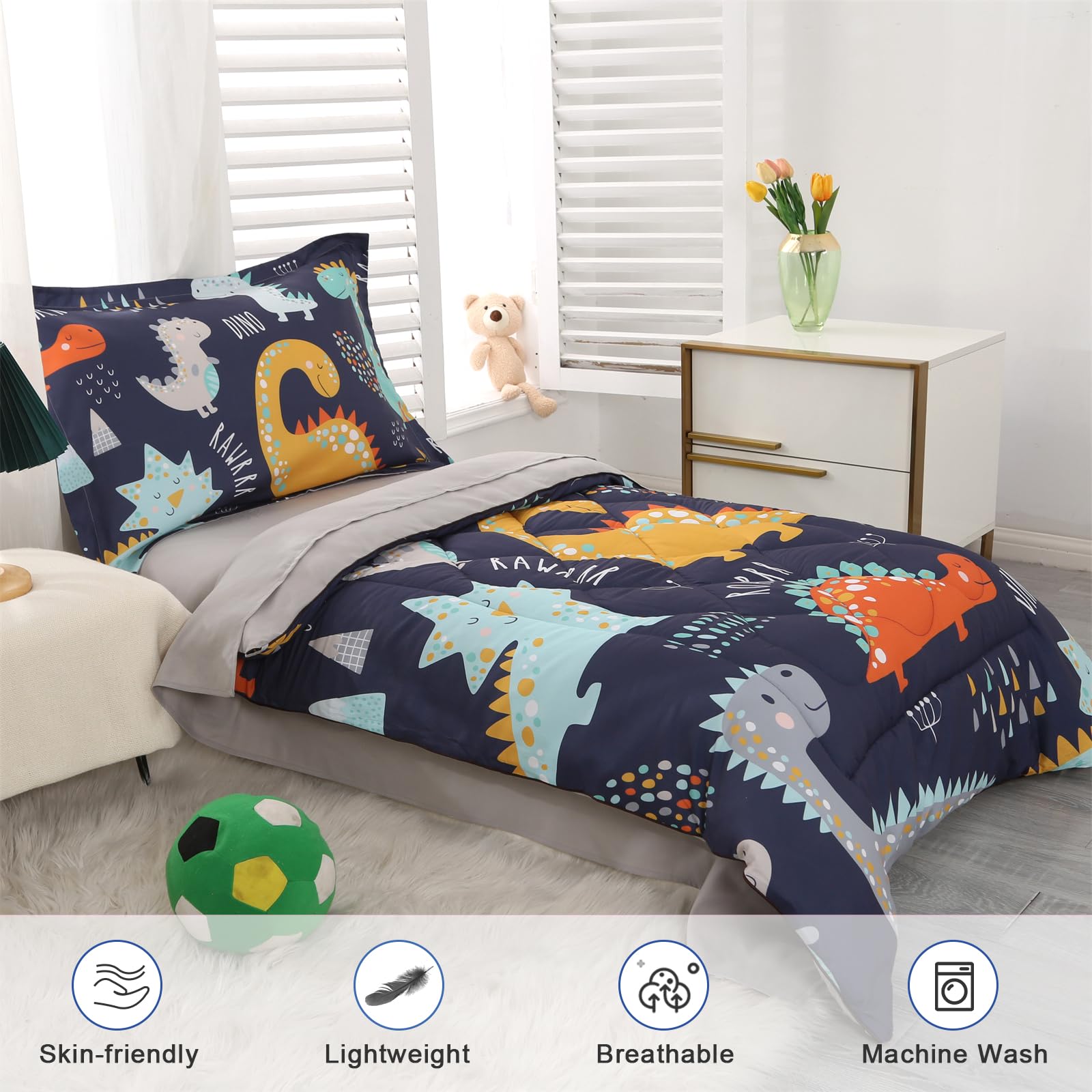 Wowelife dinosaur pillowcase 20x29 supports gentle bedtime