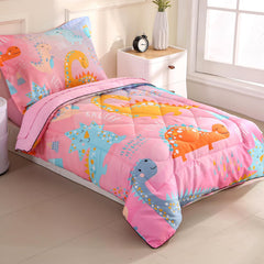 Wowelife dinosaur toddler bedding pink top sheet—breathable cotton blend for moisture wicking.