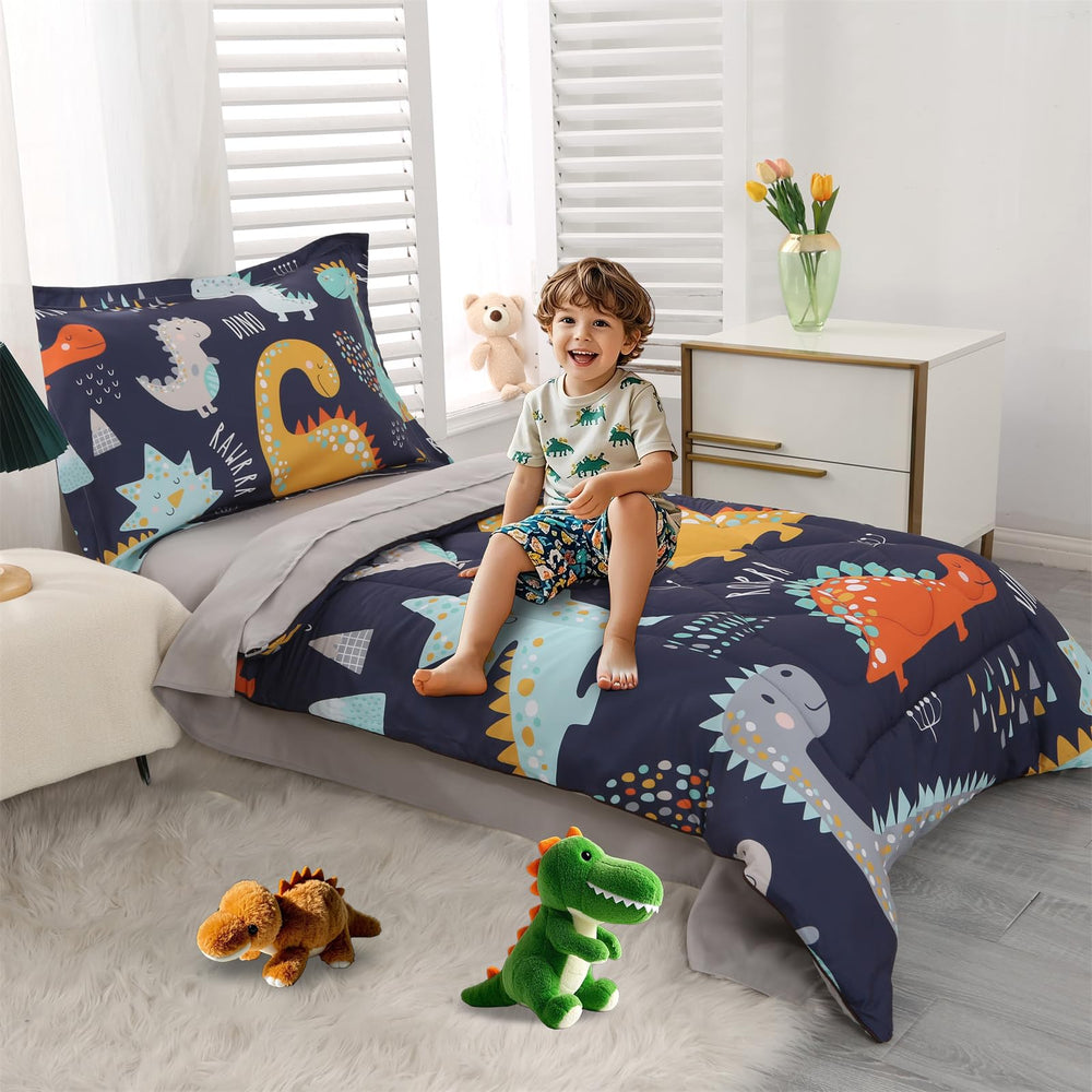 Wowelife dinosaur top sheet blue-gray with cozy touch