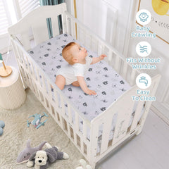 Wowelife Elephant-pattern nursery bedding creates a soft, soothing sleep space