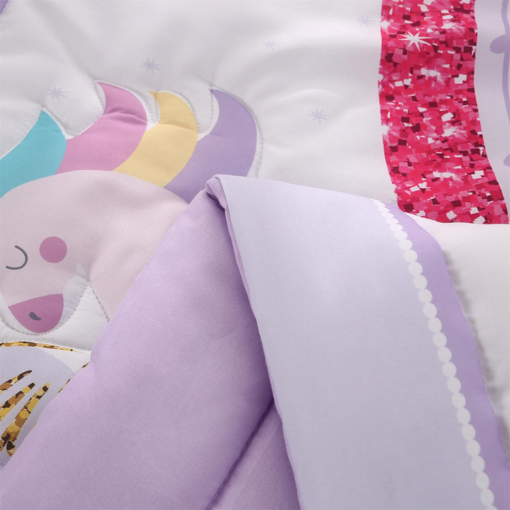 Wowelife unicorn mini-crib-bedding set packaging for quick gifting.