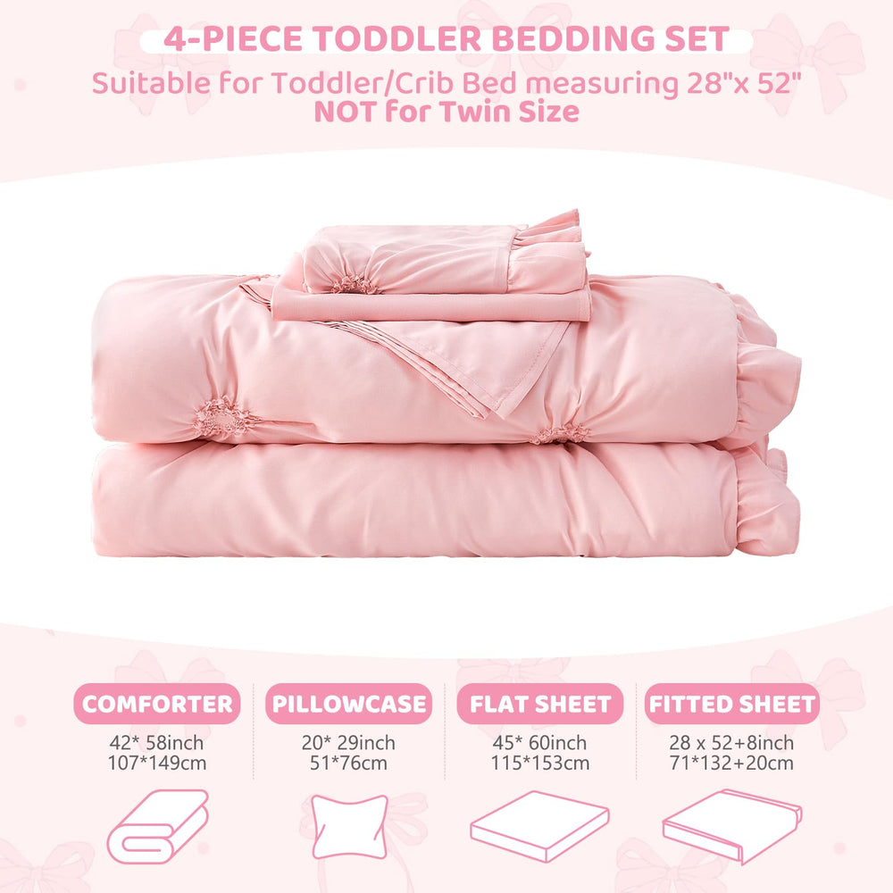 Wowelife Princess Toddler Bedding pillowcase with ruffles offers decorative charm and soft feel