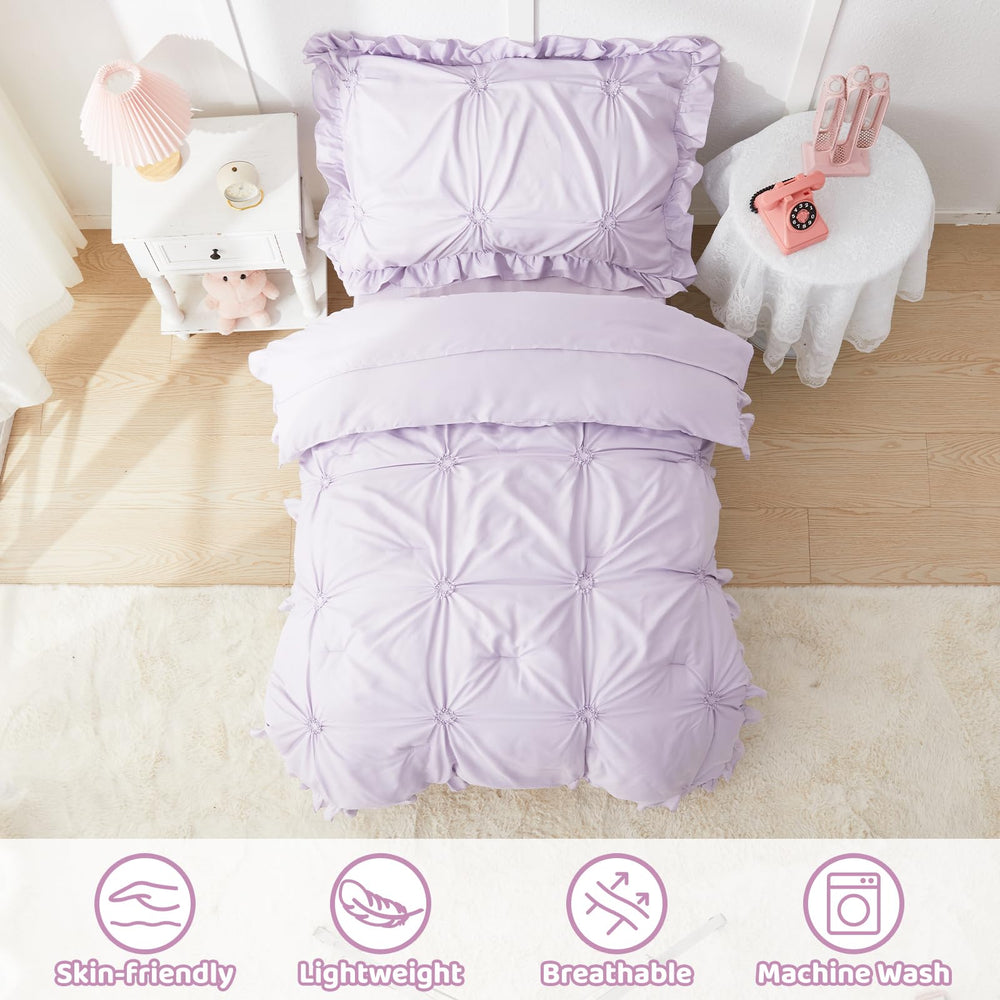 Wowelife Princess toddler bedding set in purple tones for a warm bedroom