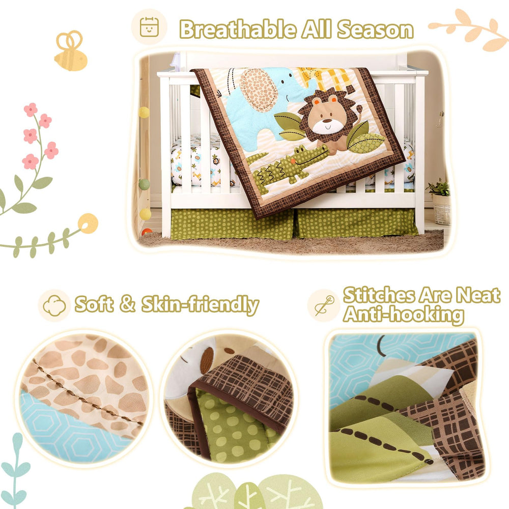 Wowelife safari animals print close-up highlighting friendly jungle motif in brown
