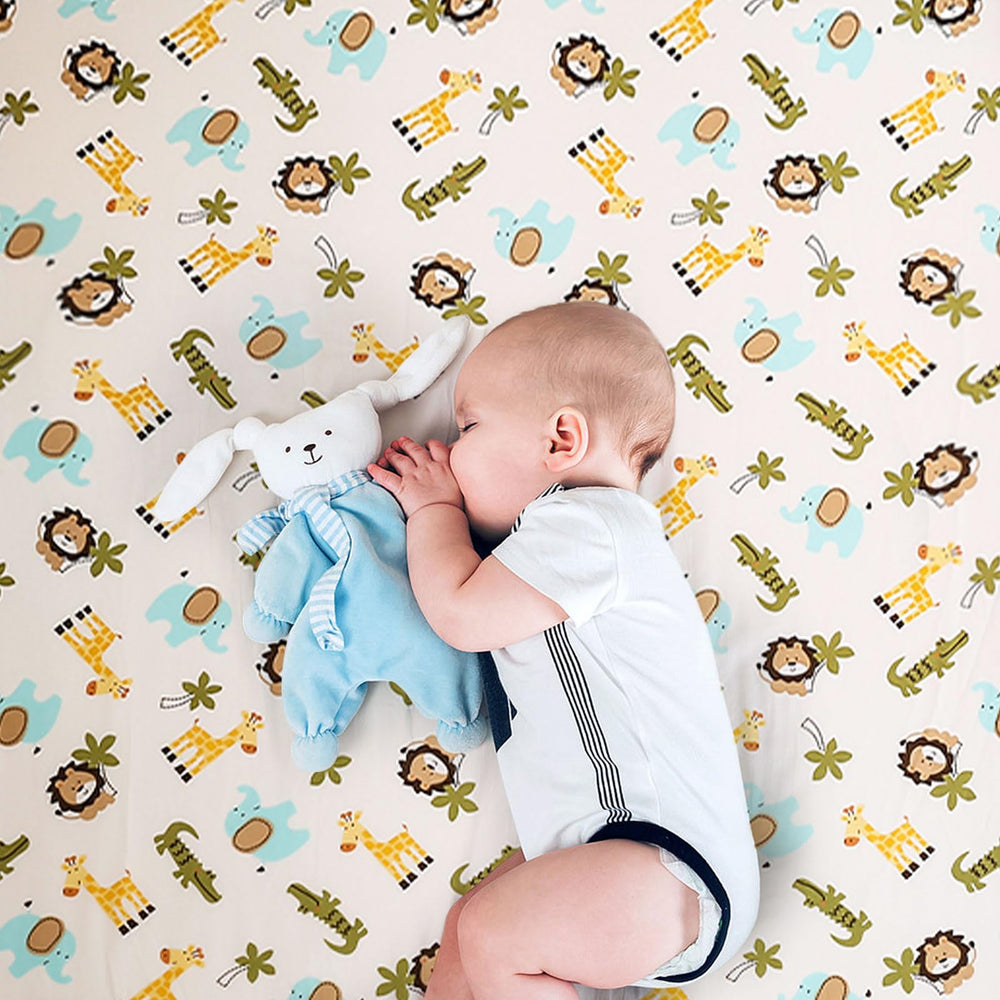 Wowelife giraffe pattern bedding adds warm, inviting nursery decor
