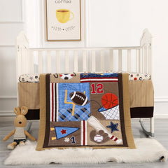 Wowelife sports crib bedding crib skirt with elastic fit and themed pattern for tidy nursery decor.