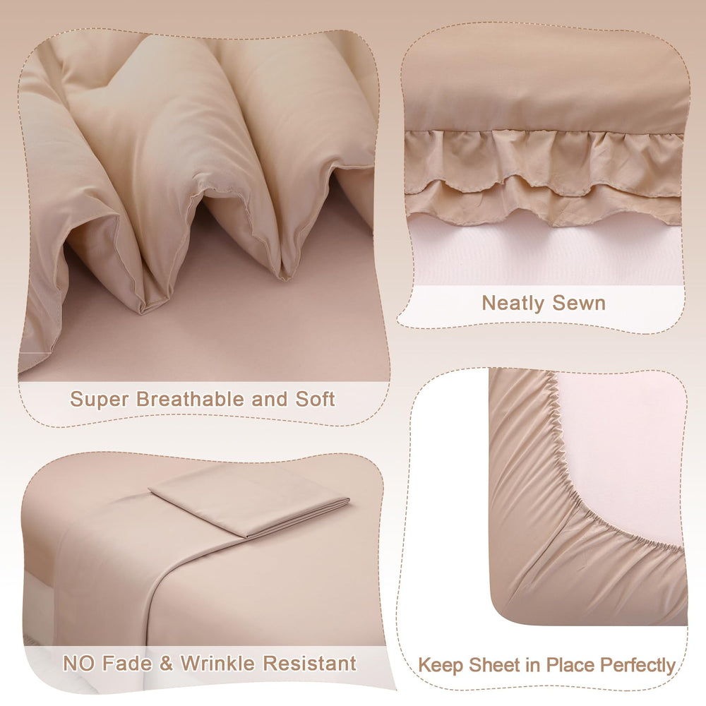 Wowelife fitted sheet deep-pocket fits up to 8 inches