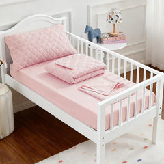 Wowelife toddler bedding pink comforter close-up shows plush softness for peaceful nights.