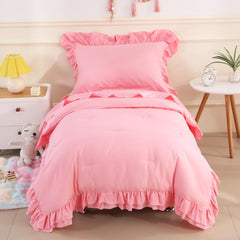 Wowelife pink comforter from toddler bedding set provides cozy warmth for restful sleep