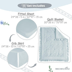 Wowelife tufted jacquard blue pattern close-up highlighting unique boho design for stylish nursery