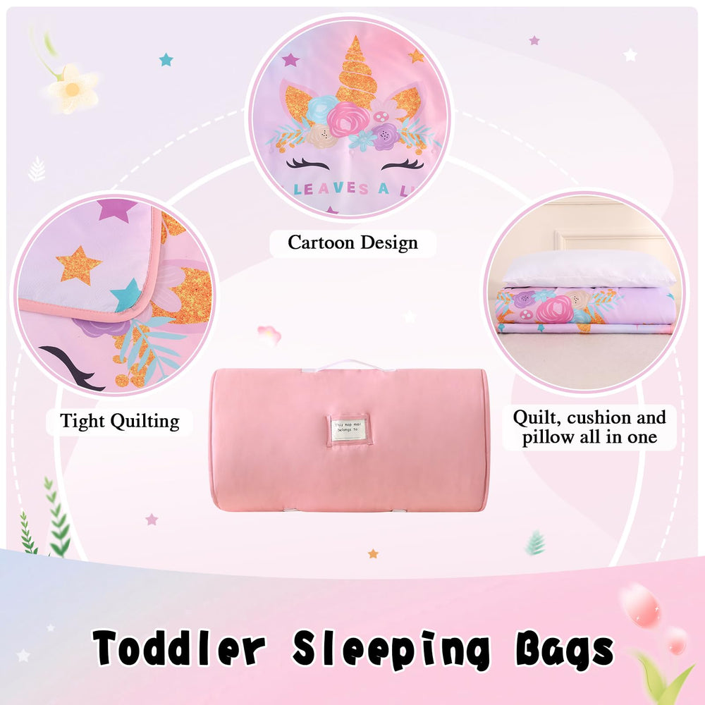 Wowelife Unicorn Nap Mat carry handle and straps for on-the-go use.
