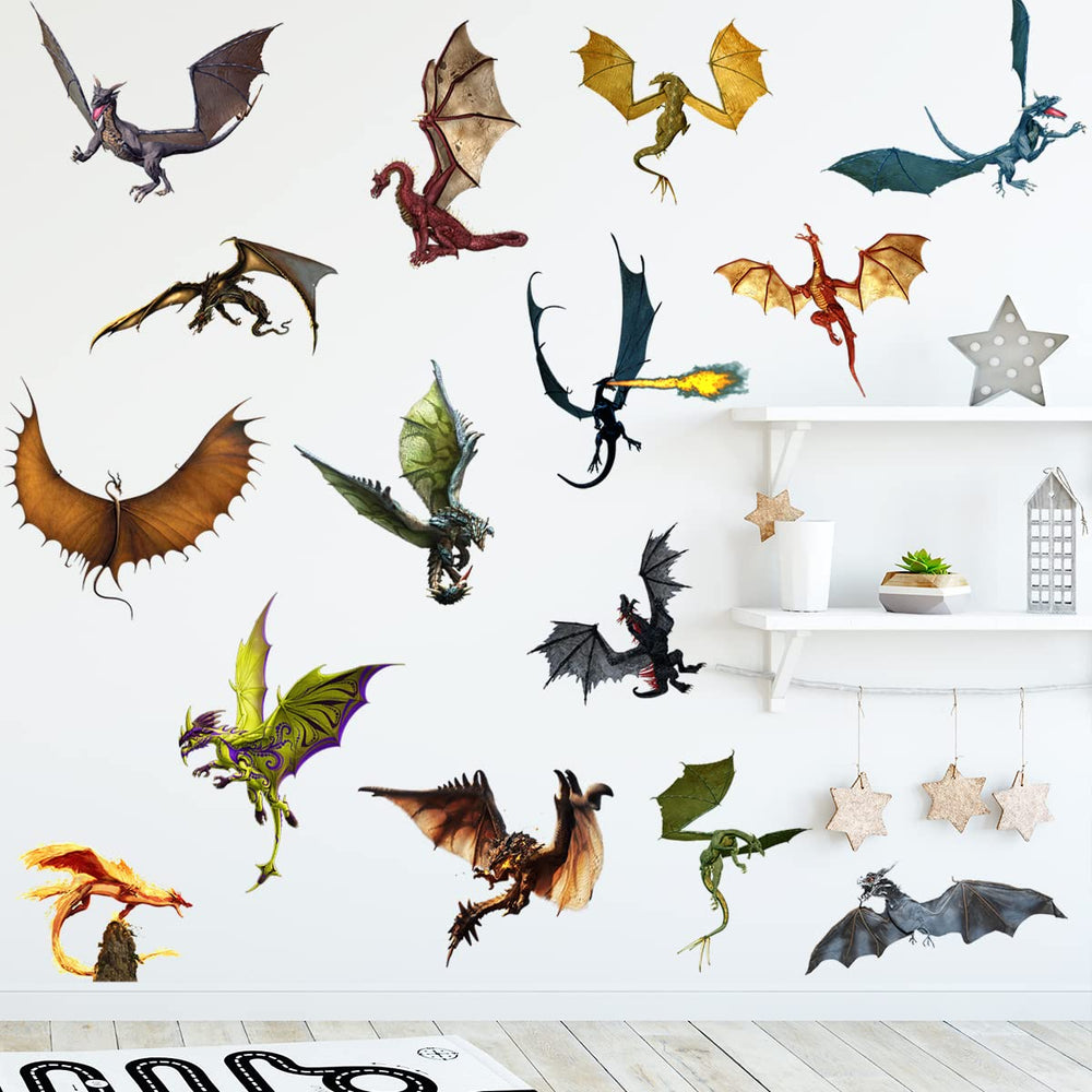 WOYINIS 3D dragon wall decal bedroom-setup—kid-safe decor that energizes playtime