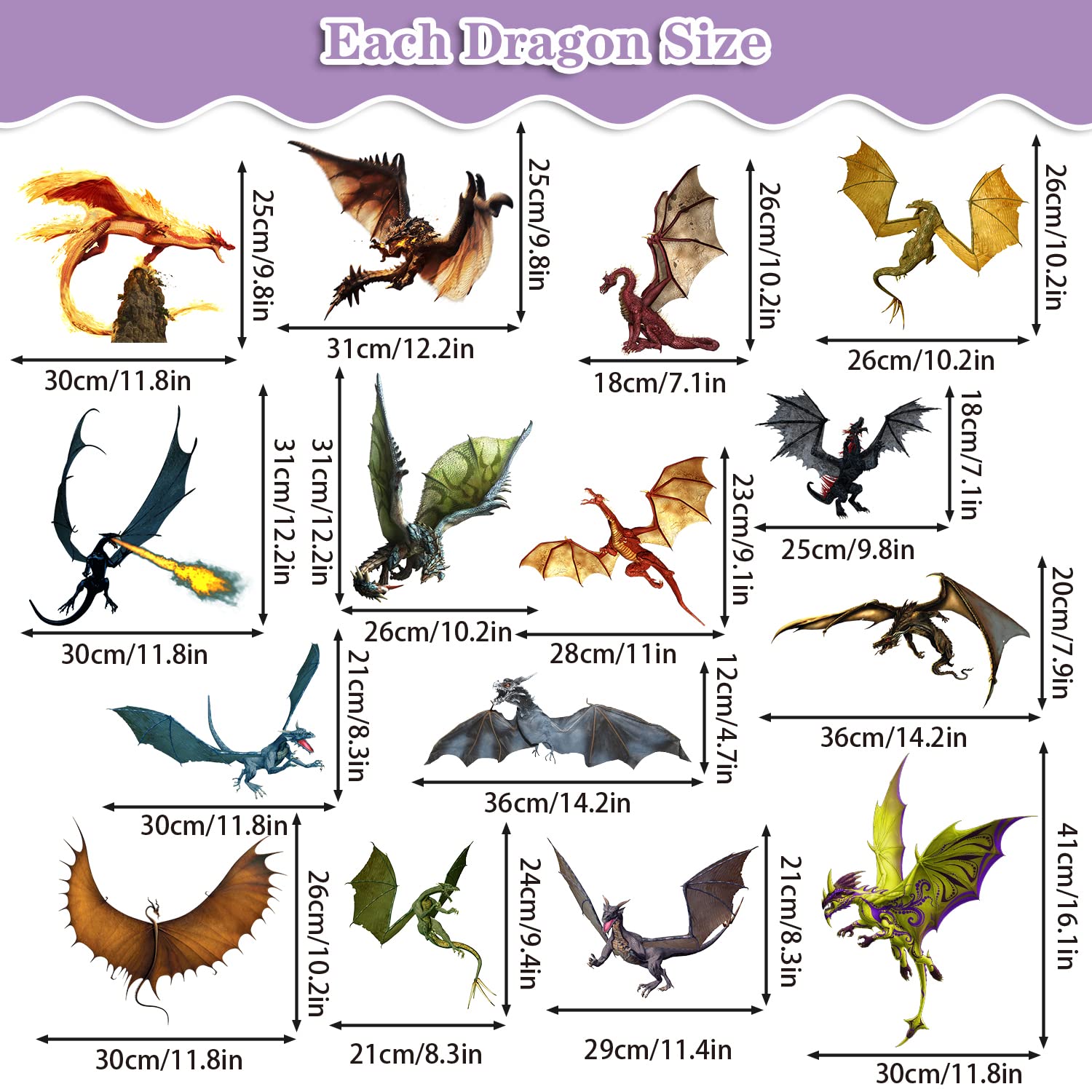 WOYINIS 3D dragon wall decal flying-dragons—colorful accents create magical nursery ambiance