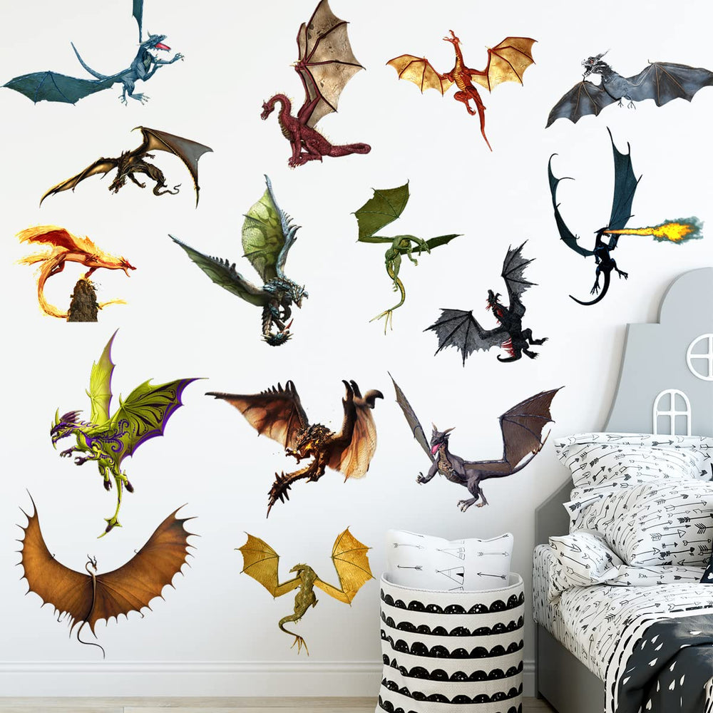 WOYINIS 3D dragon wall decal pose-1—vibrant kid-friendly decor that sparks imagination