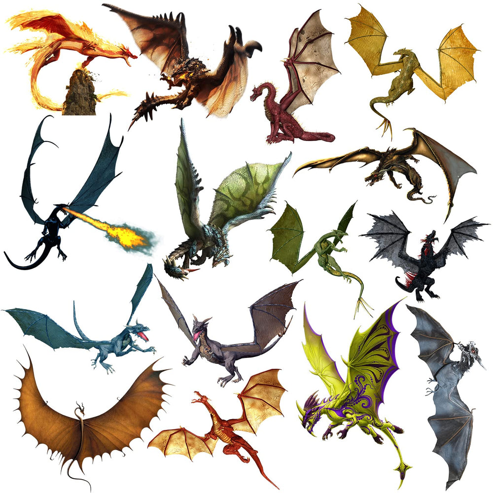 WOYINIS 3D dragon wall decal pose-2—bright flying dragon boosts classroom creativity