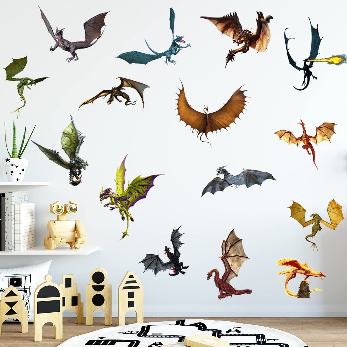 WOYINIS 3D dragon wall decal window-application—versatile decor that brightens any surface