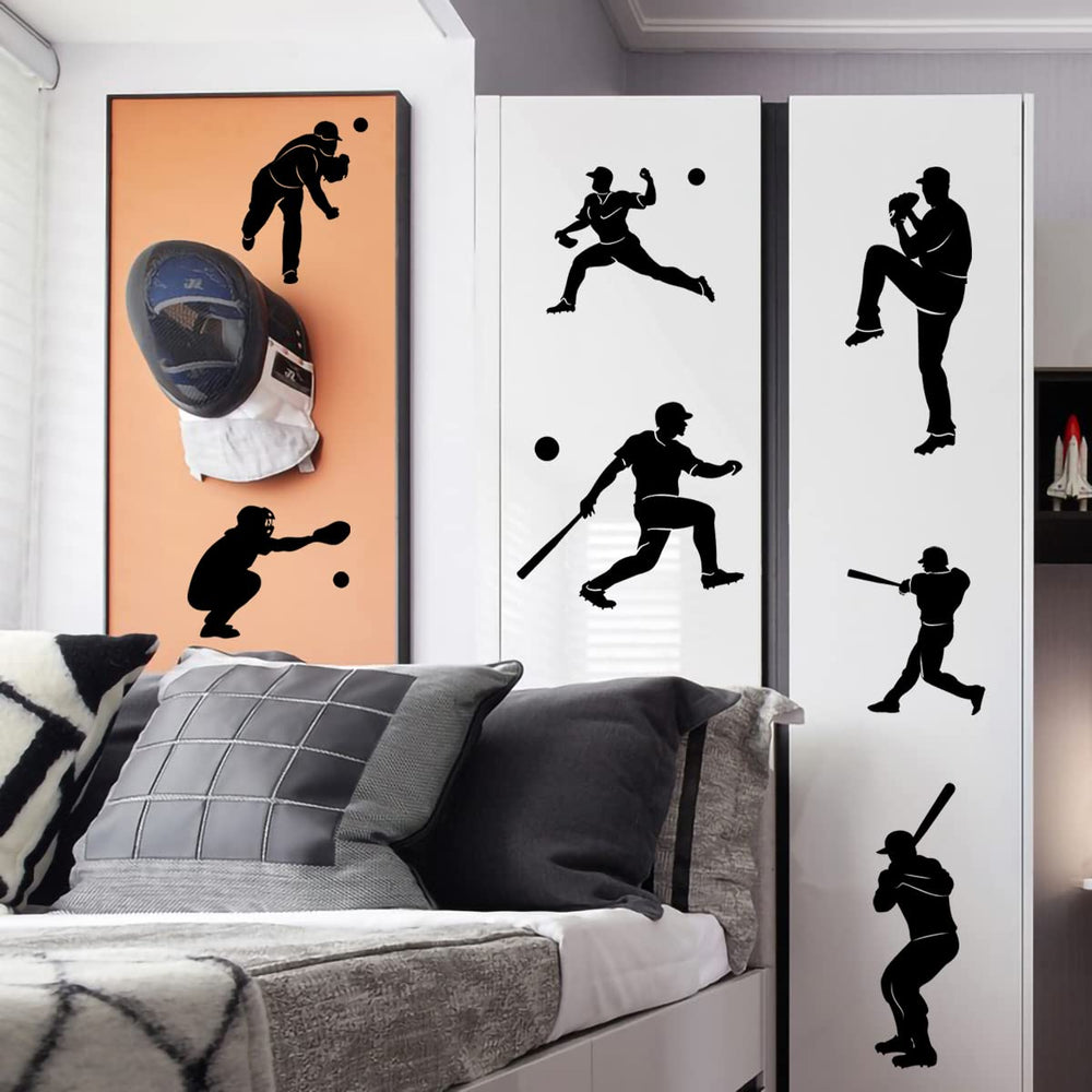 WOYINIS baseball player silhouette set suits teen bedrooms for quick, stylish decoration.